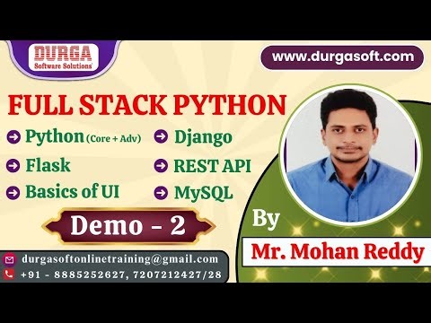 FULL STACK PYTHON tutorials || Demo - 2 || by Mr. Mohan Reddy On 16-09-2025 @8AM (IST)