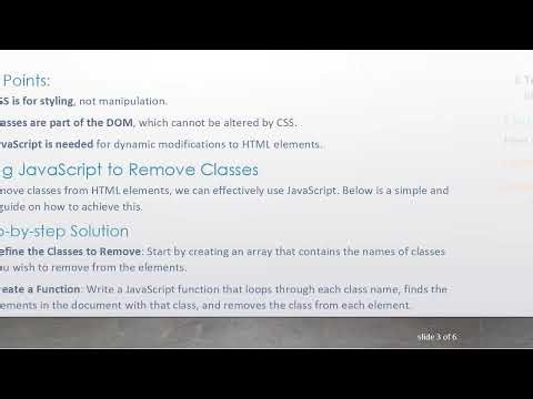 How to Effectively Remove HTML Classes Using JavaScript