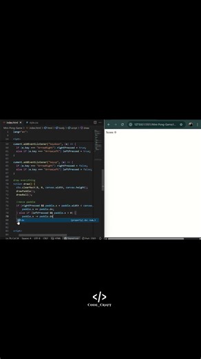 🕹️ Mini Pong Game – Classic Arcade in CSS & JS