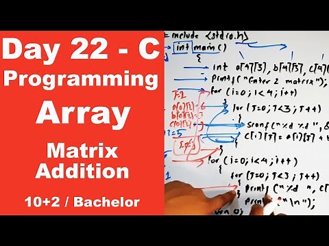Matrix Addition || Multi Dimension Array in C || Day 22 || Readersnepal