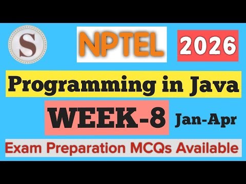 NPTEL Programming in Java Week 8 Assignment Answers 2026 | Quiz Solution | Jan - April | #SKumarEdu