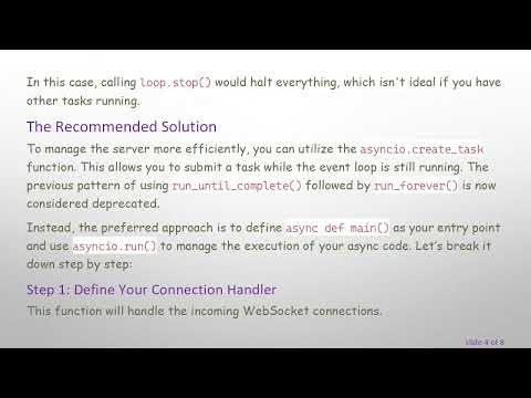 How to Stop and Restart a WebSocket Server Without Halting Python's Event Loop