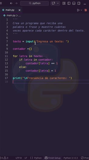 Cómo contar letras en Python 🐍 | Diccionarios fácil paso a paso #Shorts