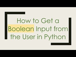 How to Get a Boolean Input from the User in Python