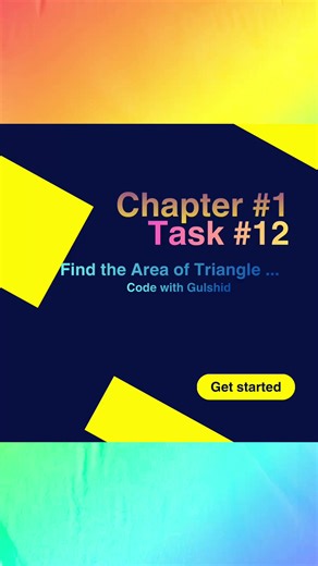 📝 Task 12 Part B: Find the Area of a Triangle in Python 🐍 Learn how to calculate the area of a triangle using Python 💻 A simple math-based task for beginners 🚀 In this task you’ll learn: ✔ Take base and height as input ✔ Use the formula (base × height) / 2 ✔ Perform calculation in Python ✔ Display the result clearly 📌 Follow for more Python tasks and projects 💬 Comment “Python” for the complete beginner course ❤️ Like | 🔁 Share | ➕ Follow #Python #AreaOfTriangle #PythonTasks #LearnPython 