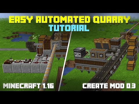 Easy Automatic Quarry Tutorial - Create Mod 0.3 Minecraft 1.16