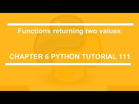 Function returning two values : Python tutorial 111