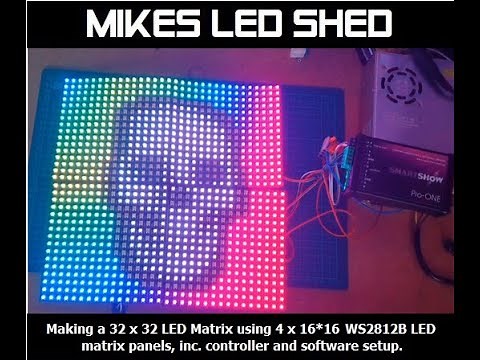 Setup of a 32 x 32 LED matrix using 4 LED panels