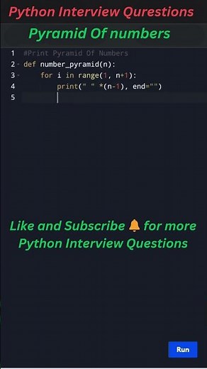 🔢 Print a Number Pyramid in Python | Step-by-Step Guide for Beginners 🚀 #viralvideo #viralshorts