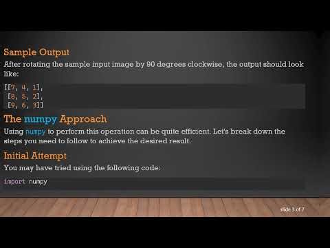 Rotate an Image by 90 Degrees Clockwise Using numpy