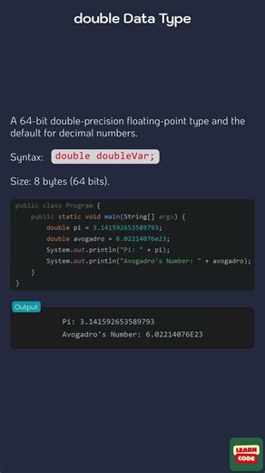 The double Data Type in Java