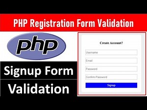 User Registration Form with PHP MySQL | Signup form validation