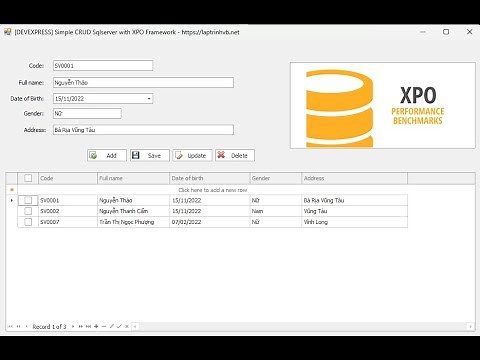 [DEVEXPRESS] Insert, Update, Detele SQL with XPO Framework C#