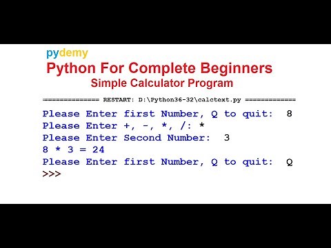 Python Code for a Simple Calculator Program - Python Tutorial for Beginners