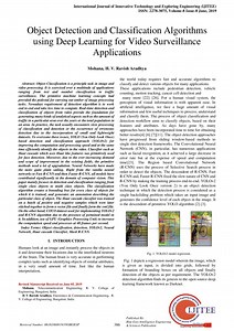 Object Detection and Classification Algorithms using Deep Learning for Video Surveillance  Applications