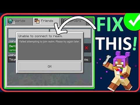 Fix Minecraft Unable to connect to realm. Failed attempting to join realm. Please try again later