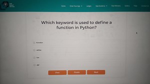 Question:Which keyword is used to define a function in Python... | Filo