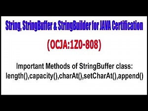 Important Methods of StringBuffer class: length(),capacity(),charAt(),setCharAt(),append()