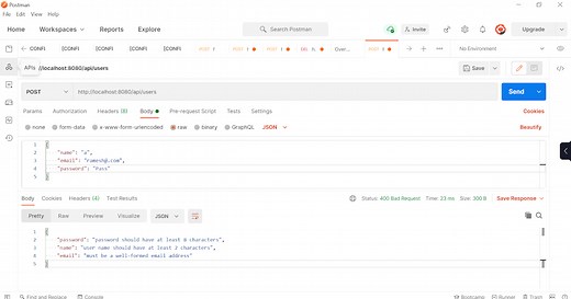 Validation in Spring Boot REST API with Hibernate Validator (Java Bean Validation Annotations)
