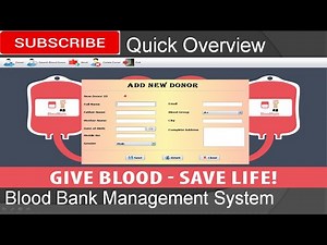 Quick Overview - Blood Bank Management System in java (JFrame, Mysql Database, Netbeans IDE)