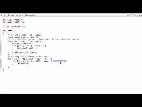 Vector of vectors (C++ programming tutorial)