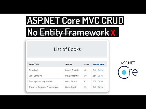 CRUD without Entity Framework in ASP.NET Core MVC