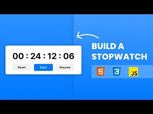 Create a Stopwatch Using HTML CSS & JavaScript