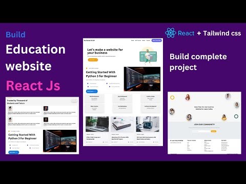 Complete Responsive educational website using React JS and TailwindCSS | Free Source Code 👇