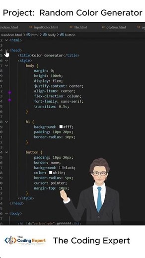 Random Color Generator 🎨 | HTML CSS JavaScript Project | 1 Click Unlimited Colors - #jsproject