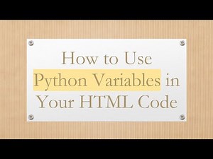 How to Use Python Variables in Your HTML Code