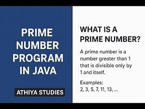 Prime Number Program in Java | Easy Explanation by Athiya