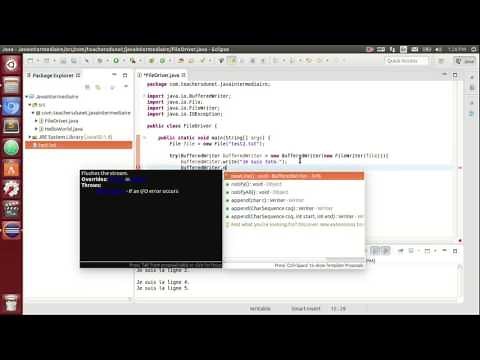 JAVA (Intermédiaire) - 85 - Ecrire dans un fichier avec FileWriter et BufferedWriter en Java
