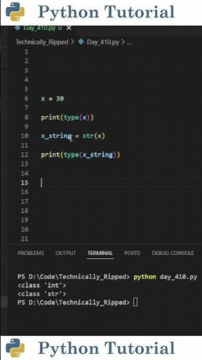 Convert Integer Into A String | Python Tutorial