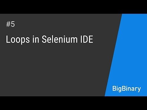 Loops in selenium IDE