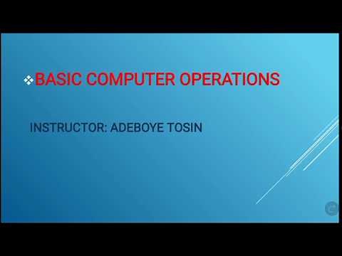 Basic Computer Operations | ICT
