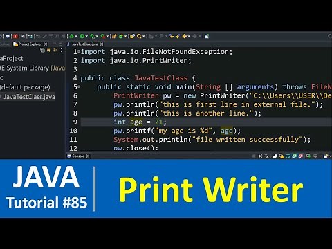 Java Tutorial #85 - Java PrintWriter Class with Examples