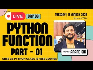 Day 06 | CS Python Class 12 | Chapter 03 | Python Function | Important Questions