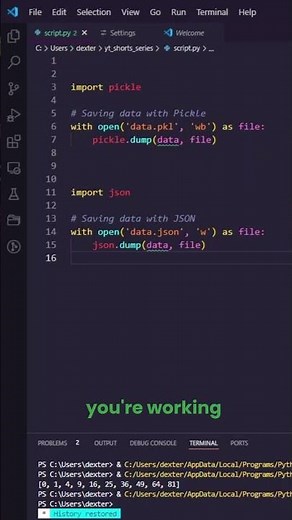 Python in 60 seconds: Efficient Data Storage with Pickle vs. JSON in Python