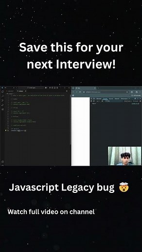 JavaScript Legacy bug 🤯 | Save this for your next interview #shorts