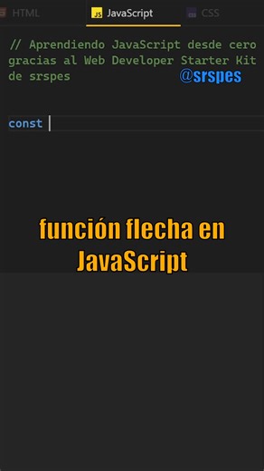 ¿Qué es una función flecha en JavaScript? . . #srspes #javascriptdesdecero #programacion #webdeveloperstarterkit | SrSpes