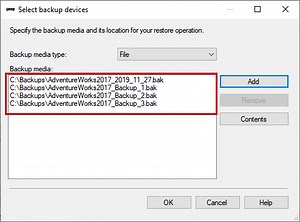 Split SQL database backups into multiple backup files using SSMS
