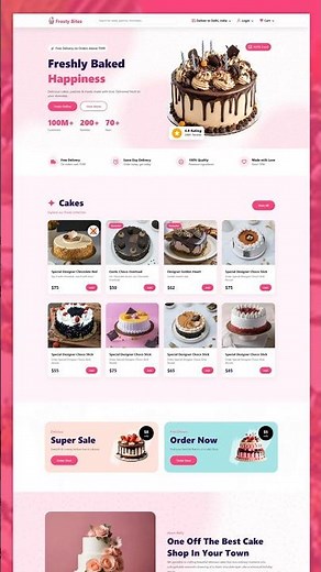 How to Create Responsive Cake Shop Website Using HTML CSS & JavaScript | Bakery Website Template