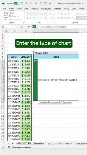 How to create a chart in Excel using Python! #excel #python #spreadsheet
