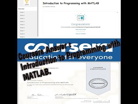 Coursera Answers: Introduction to Programming with MATLAB(all weeks)