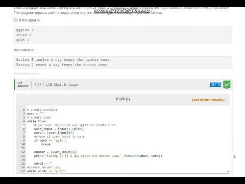 Python Lab Mad Lib - loops