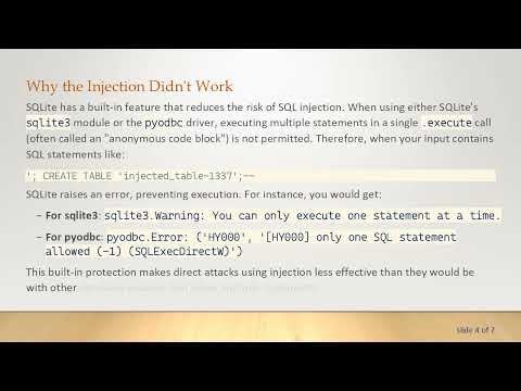 Understanding SQL Injection and Ensuring Security with pyodbc in SQLite