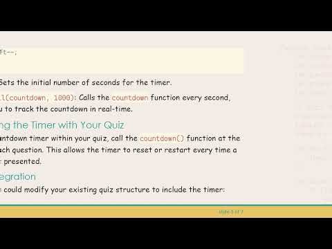 Setting Up a Quiz Timer in JavaScript