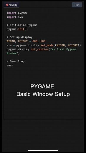 Pygame - Basic Window Setup || Pygame python tutorial #python #pygame