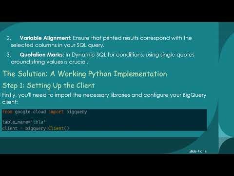 Mastering BigQuery Dynamic SQL with Python