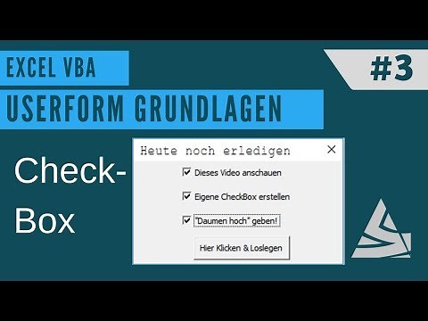 EXCEL VBA - Userform erstellen #3 Checkbox / Kontrollkästchen